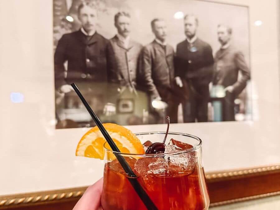 drink in front of a picture
